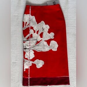 NWT Zara ZW collection linen blend pencil skirt xs